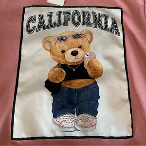 -FINAL PRICE- NWT pink hoodie with rhinestones Size Small